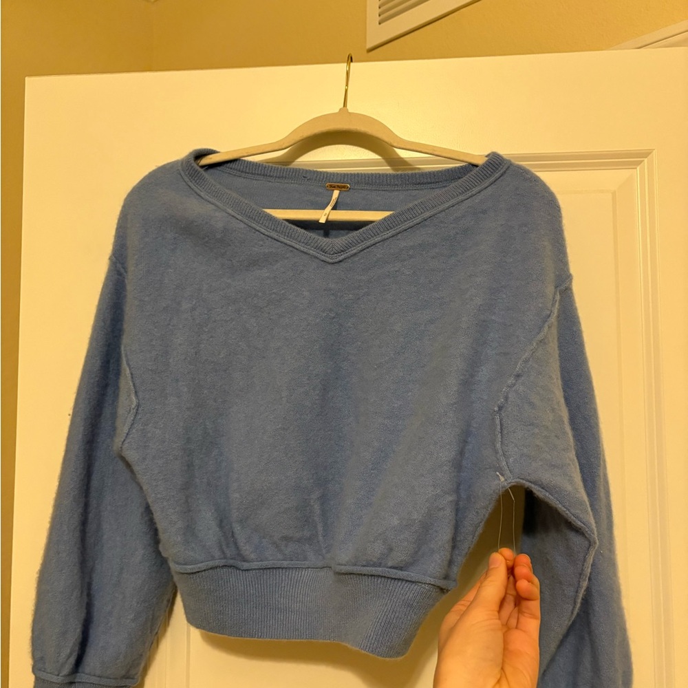 Free People Soft Blue Knit Top - Never Worn
